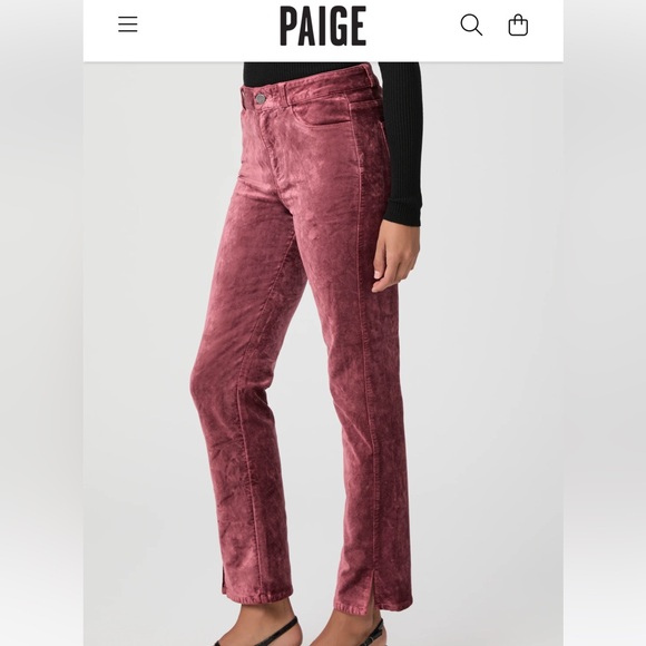 PAIGE Cindy Straight Pant-rose tea Olive - Picture 2 of 5